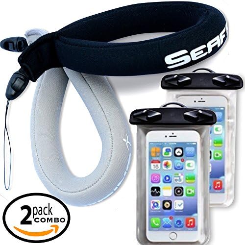 SEAFARING Waterproof Case Bag and Float Strap Combination for Cameras, iPhone 6, 6 Plus, 5S, Samsung Galaxy and Other Cell Phones