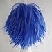 S-noilite Women Mens Male Short Fluffy Straight Hair Wigs Anime Cosplay Party Costume Dress Synthetic Spiky Wig (Dark Blue)
