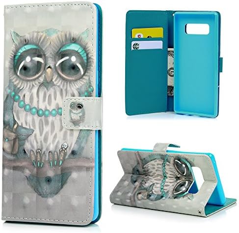 Galaxy Note 8 Case, Wallet Flip Folio Case Kickstand Card Slots Kawaii Colorful Painting Shiny PU Leather Wallet Shockproof Soft TPU Rubber Bumper Ultral Slim Wallet Cover for Samsung Galaxy Note 8