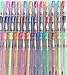60 Glitter Gel Pens for Adult Coloring Books, Assorted Fine Point Color Pen Including Neon, Metallic, Pastel and Classic. Non-Toxic, Long Lasting Ink, Acid Free, and Smooth Ink Flow.