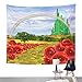 Emvency Tapestry Field Yellow Brick Road Backdrop Leading to Emerald Wizard City Flowers Party Follow Home Decor Wall Hanging for Living Room Bedroom Dorm 60x80 Inches