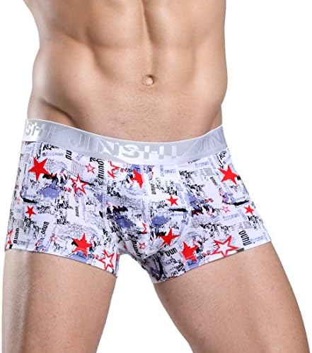 xidunpai JINSHI Men's Bamboo Boxer Briefs Short Leg Trunk Underwear Tagless Printed Graphic