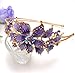 New purple Crystal Rhinestone gold tone metal big Flower design Headband #1212