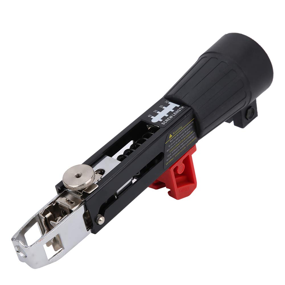 Wnesy Adapter Screw Gun, Automatic Chain Nail Gun, Aluminum Alloy, for Woodworking Tool, Black