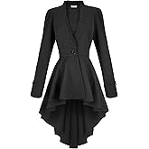 TEYHUI Steampunk jackets for women victorian tailcoat Pirate coat Halloween Victorian tops