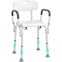 VEVOR Shower Chair, Shower Seat with Back, Adjustable Height Shower Stool, Shower Chair for Inside Shower Bathtub, Non-slip B