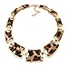 Tonhpxh Fashion Gold Style Leopard Textured Necklace Collar Bib For Women