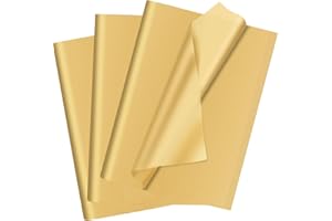 SADAUNBE 80 Sheets Gold Tissue Paper, Gift Bags Wrapping Paper Bulk 14 X 20 Inch for Gift Packaging Art Crafts DIY Birthday Wedding Halloween
