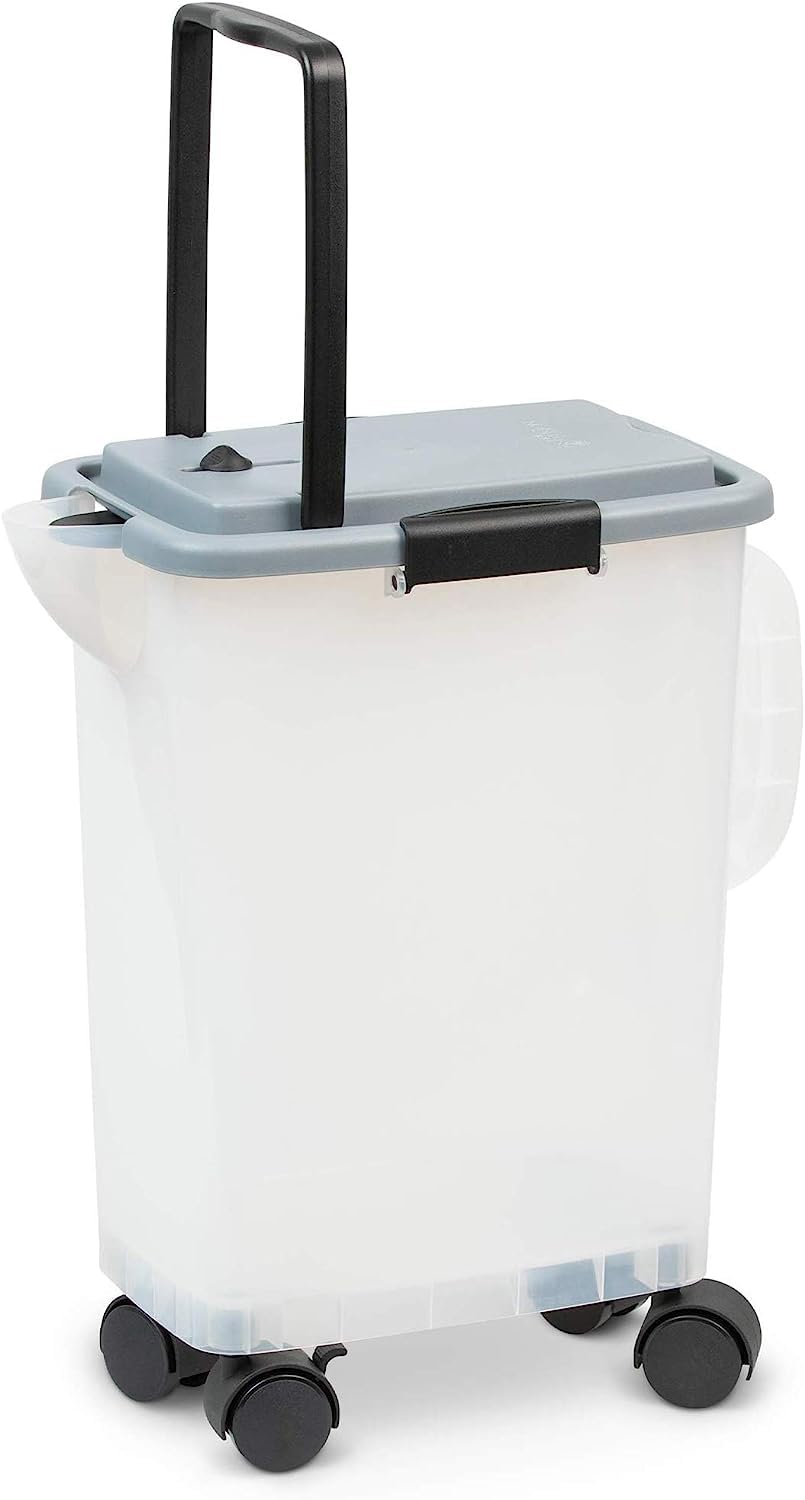 Photo 1 of PetFusion BetterBin Portable Litter Storage Container (16.5 x 11.7 x 19) | Holds up to 25 lbs/10 Gallons, Great for Dry Dog and Cat Food | Adjustable Spout, Back & Top Handles, Heavy Duty Wheels
