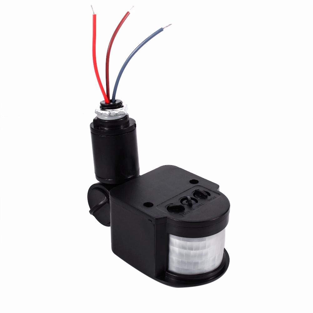 Fdit Led 90 ~ V Motion Detector Motion Sensor 180 Degrees Infrared Security Human Pir Body Motion Sensor Detector Inductor Flow Rate for Indoor And Outdoor