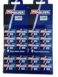 100 Polsilver Super Iridium Double Edge Safety Razor Blades