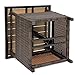 Best Choice Products Wicker Side Table with Umbrella Hole, Square PE Rattan Outdoor End Table for Patio, Garden, Poolside, Deck w/UV-Resistant Frame, Storage Space - Brown
