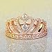 Similanka Rings Women 18K Rose Gold Plated AAA Cubic Zirconia Princess Crown Ring Girl Gift Wedding Engagement (8)