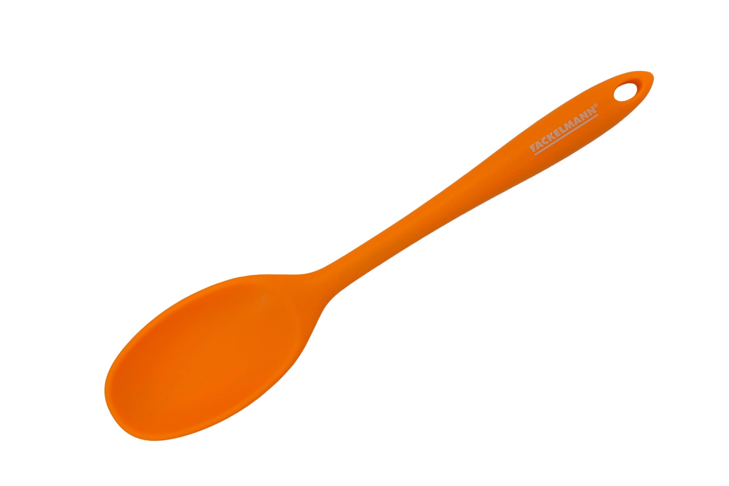 Fackelmann 40369 Silicone Spoon, 28.2 x 5.5 cm, Soft Collection (Colour: Black or Orange), Quantity: 1 Piece