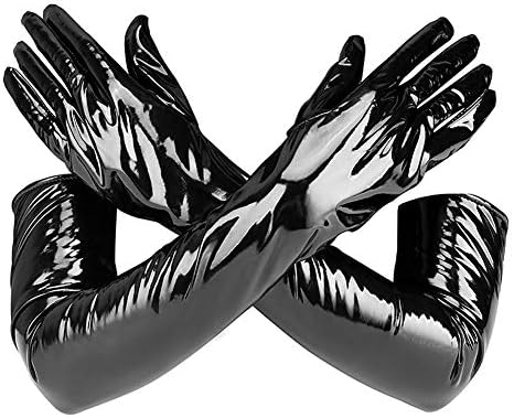 SHRTNM Opera Gloves Long PVC Ladies Gloves - Black