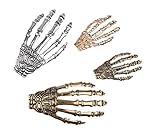 Cuhair 4pcs Fashion Metal Crystal Rhinestone Hair Accessories Skeleton Claws Skull Hand Hair Clip Hairpin Zombie Punk Horror Bobby Claw Barrette For Women Girl