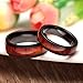 SOMEN TUNGSTEN 8mm Men's Women Black Titanium Ring with Real Wood Inlay Comfort Fit Wedding Band Size 5-14 (8)