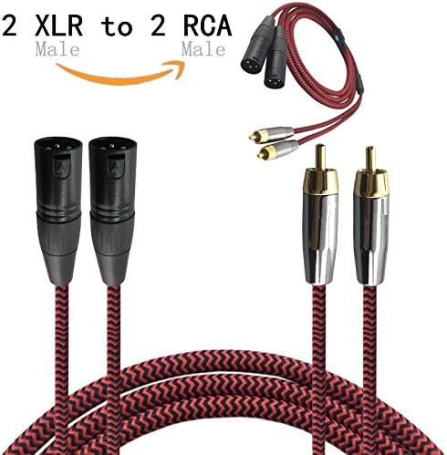 [1m 3Feet] Dual XLR Male to Dual RCA Male Audio Cable,3 Pin XLR Cable Amplifier Mixer Microphone [2 XLR to 2 RCA Connector,Oxygen Free Copper Conductor]