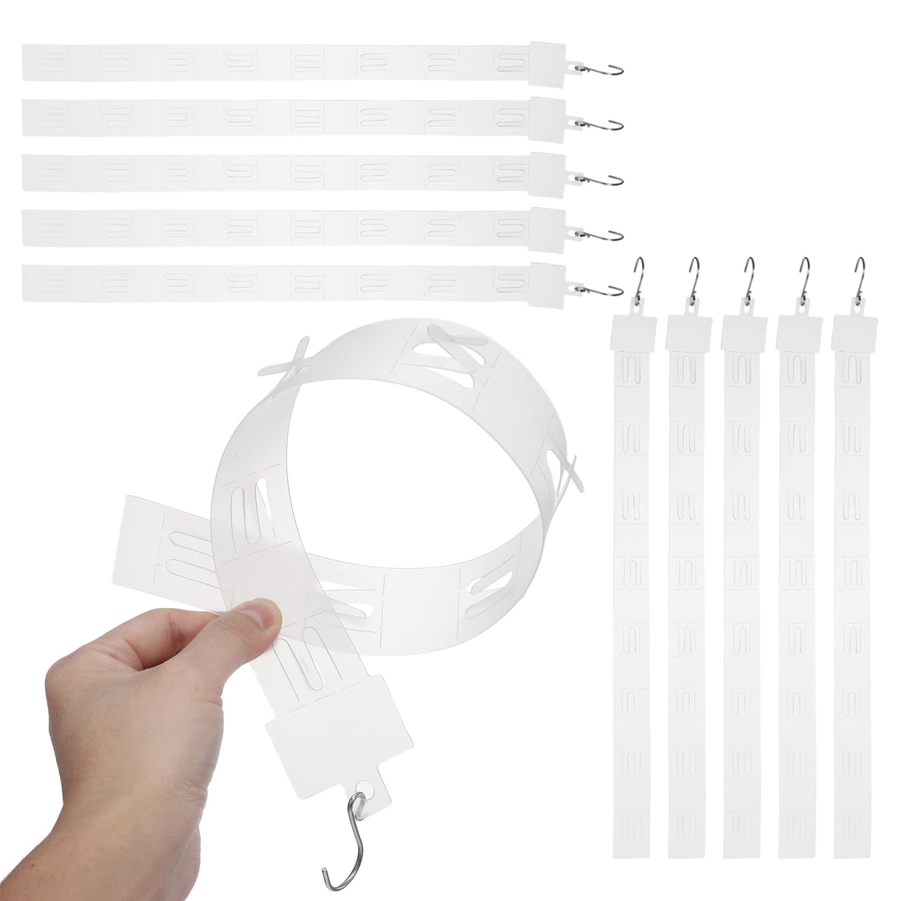 ULTECHNOVO Retail Display Strip - 20 pcs Hanging Display Rack with 8 Clips - Merchandising Strip with Header Hanging Merchandising Clip for Chips Snacks Candy, Length: 50cm