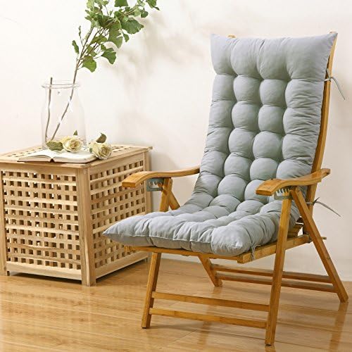 WDZA Outdoor Sun Lounger Cushion Patio Garden Furniture Thick Padded Bed Recliner Relaxer Chair Topper,48x125x8cm,gray