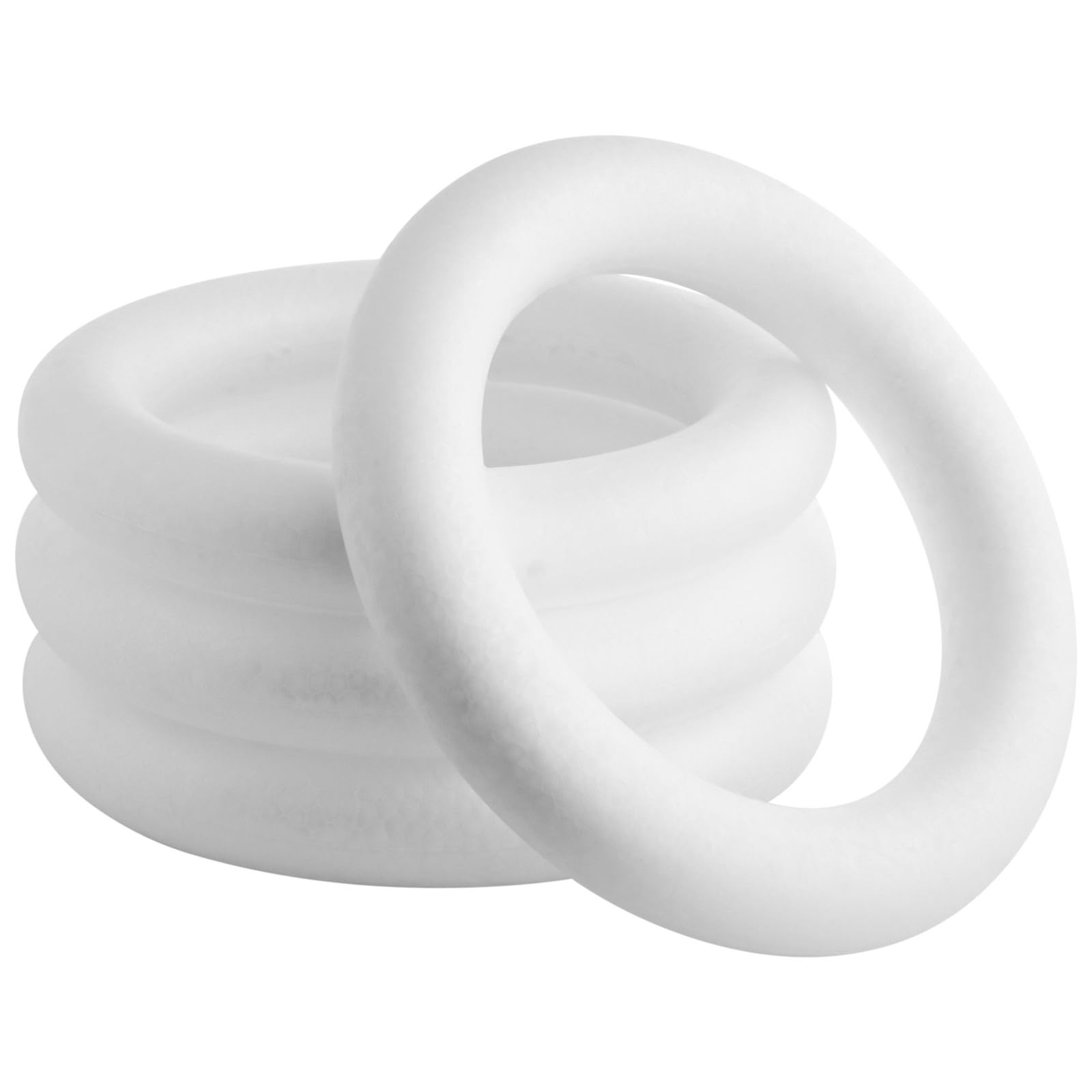 Photo 1 of **MINOR DAMAGE - USED**
Bright Creations Foam Wreath Form - 10 Inch, White, Set of 4, Round - Wreath Frame for DIY Crafts & Floral Decor