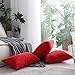 Home Brilliant Pillow Cover 18x18 Red Throw Pillow Covers Striped Velvet Corduroy Throw Pillows for Couch Sofa Bedroom, 18 x 18 inch, Red