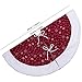Aytai Non-Woven Christmas Tree Skirt 48 inches, Traditional Red and White Snowflakes Tree Skirts for Christmas Decorations