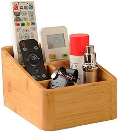 Nature Bamboo Remote control / controller TV Guide / mail / CD organizer / caddy / holder Bamboo Desktop storage box, multi-function storage box