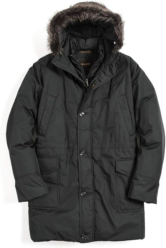 Amazon ムーレー Baldo Kl ダウン コート ロング丈 リアルファー付きフード 秋冬 メンズ イタリア ブランド B Nero 60 並行輸入品 コート ジャケット 通販