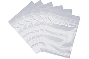 SUMAJU 100 PCS Small Reusable Clear Poly Bags, 2" x 2.76" Resealable Zipper, Transparent, Rectangular, Food Grade Safe, Ideal