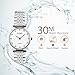 Womens Fashion Analog Watch,Dress Casual Quartz Watches for Classic Women Wrist watch Waterproof 30M Water-resistant Crystal Time Mark-Silver