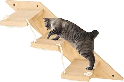 Mouhiv Escalier De Chat Avec 3 Etapes Reversible Mural Escaliers De Chat Chat Grimpeur Etagere Chat Aire De Jeu Gymnase Chaton Echelle Kitty Escalade Accrocher Des Meubles A La Main Amazon Fr Animalerie