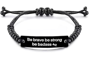 WSRYE Inspirational Bracelets Cuff Bangle Motivational Quotes Words Engraved, Friend Encouragement Jewery Gift for Men Women Teen Girls Students…