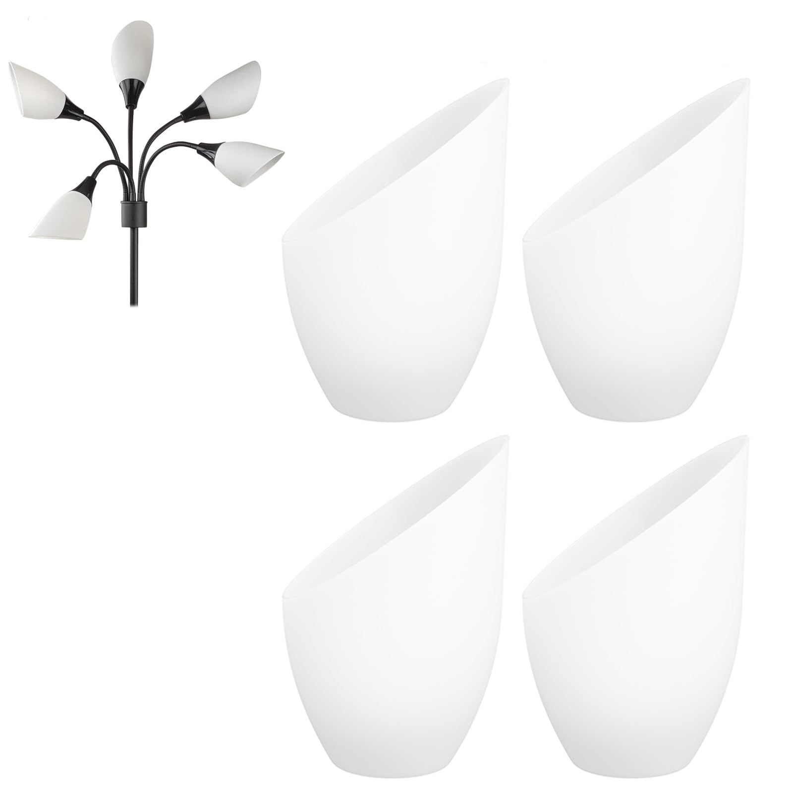 Vaguelly Horseshoe Lampshade - 4Pcs White Plastic Lamp Shades with 30Mm Hole for Easy Clip-on Installation Perfect for Ceiling and Wall Lights