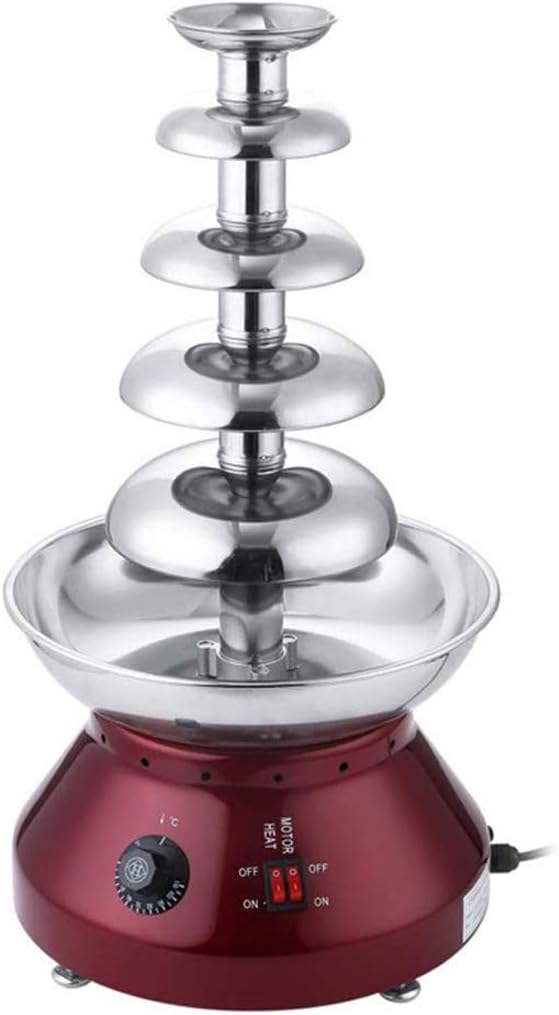YHLZ Chocolate Fountain, Commercial 5-Layer Chocolate Fondue Fountain - 61cm All-Metal Stainless Steel - Computer Thermostat - Intelligent Thermostat And Automatic Energy-Saving Heating