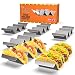 Taco Holder Stand - Set of 6 - Oven & Grill Safe Stainless Steel Taco Racks With Handles - Fill & Serve Tacos With Ease - Taco Trays by Fiesta Kitchen