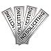 No Soliciting Sign for House, Metal Self-Adhesive Signs for Door Wall, Aluminum Soliciting Signboard for Business Office Home (4 Pack, 7×2 inches)