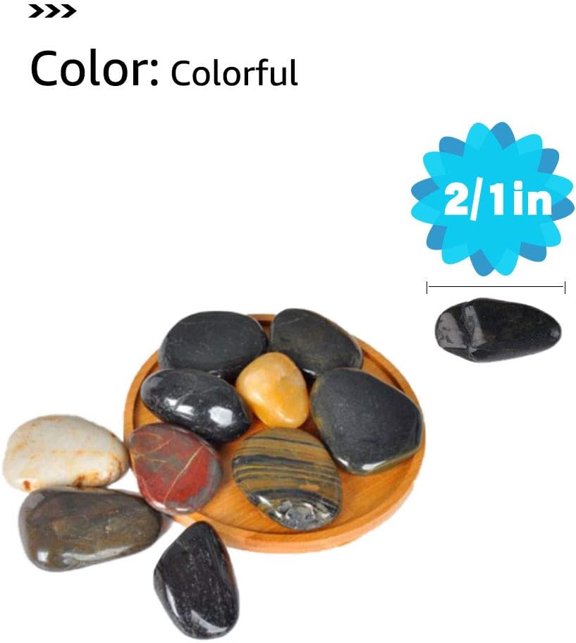 20 Pounds River Rocks, Pebbles, 1-2 Inches Garden Outdoor Decorative Stones, Natural Polished Mixed Color Stones : Garden & Outdoor