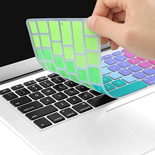 Batianda New Ombre Color Keyboard Cover Protector Silicone Skin for MacBook Air 13" MacBook Pro 13" 15" 17" (with or w/Out Retina Display) - Rainbow
