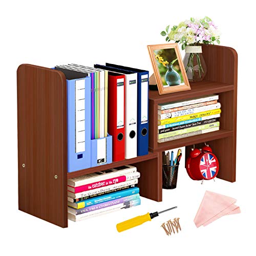 Desktop Bookshelf Adjustable Desktop Display Shelf Desk Storage Rack