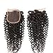 Klaiyi Hair 10A Brazilian Curly Virgin Hair Weave 3-pack Bundles with 4X4 Lace Closure Human hair extensions Natural Color (16 18 20+14 Free Part Closure)