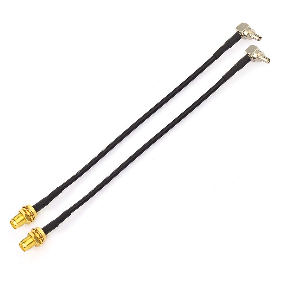Eightwood 4G Antenna SMA Cable 4G LTE CRC9 Male Right Angle to SMA Female Bulkhead Antenna Extender Cable RG174 6inch 15cm 2pcs for 4G Router 2G 3G 4G LTE Antenna UMTS Mobile Broadband