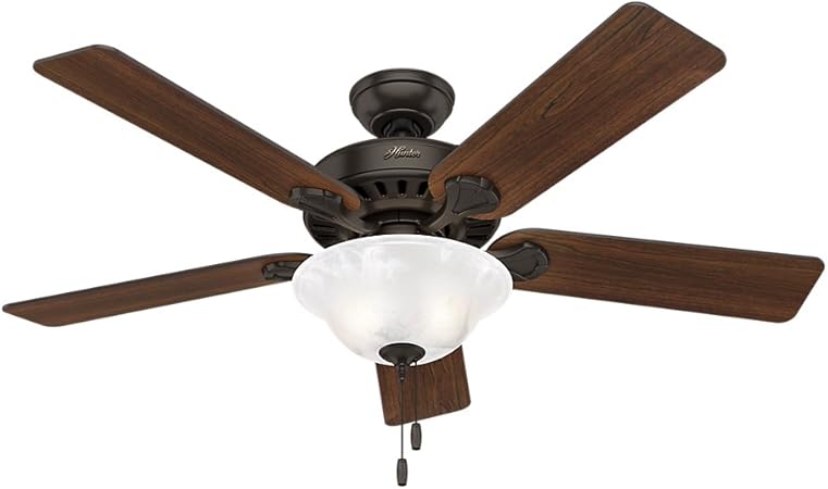Hunter Indoor Ceiling Fan With Light And Pull Chain Control