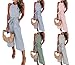 PRETTYGARDEN 2018 Women's Striped Sleeveless Waist Belted Zipper Back Wide Leg Loose Jumpsuit Romper with Pockets (Grey, Small)