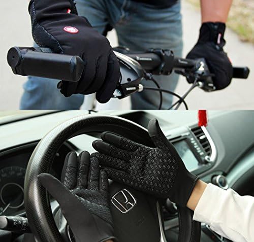 Cycling Gloves,Zeavola Winter Outdoor Cycling Waterproof Biking Gloves with Zip Adjustable Size Touchscreen Gloves for Phone