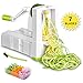 7-Blade Spiralizer Vegetable Slicer, Vegetable Spiralizer Chopper Plus Free Brash&Container &Lid with 7/420-grade Blade, Powerful Anti-Slip Sucker Spiral Slicer for Zucchini Noodles&Veggie Pasta Maker