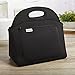 Fit & Fresh Rosewood Neoprene Lunch Bag for Adults and Kids, Lightweight, Washable, Zipper, Waterproof, Black