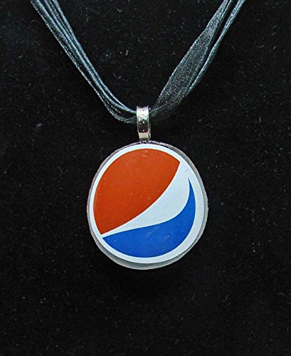 Pepsi Cola Bottle Logo Glass Pendant - Recycled Soda Bottle Jewelry