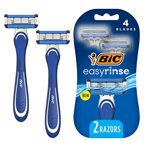 BIC EasyRinse AntiClogging Men's Disposable Razors for a Smoother