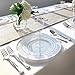 60 Pieces White Silver Plastic Plates, Heavyweight Disposable Plates,Plastic Party Wedding Plates Includes 30 Dinner Plates 10.25 Inch and 30 Salad /Dessert Plates 7.5 Inch(IOOOOO)